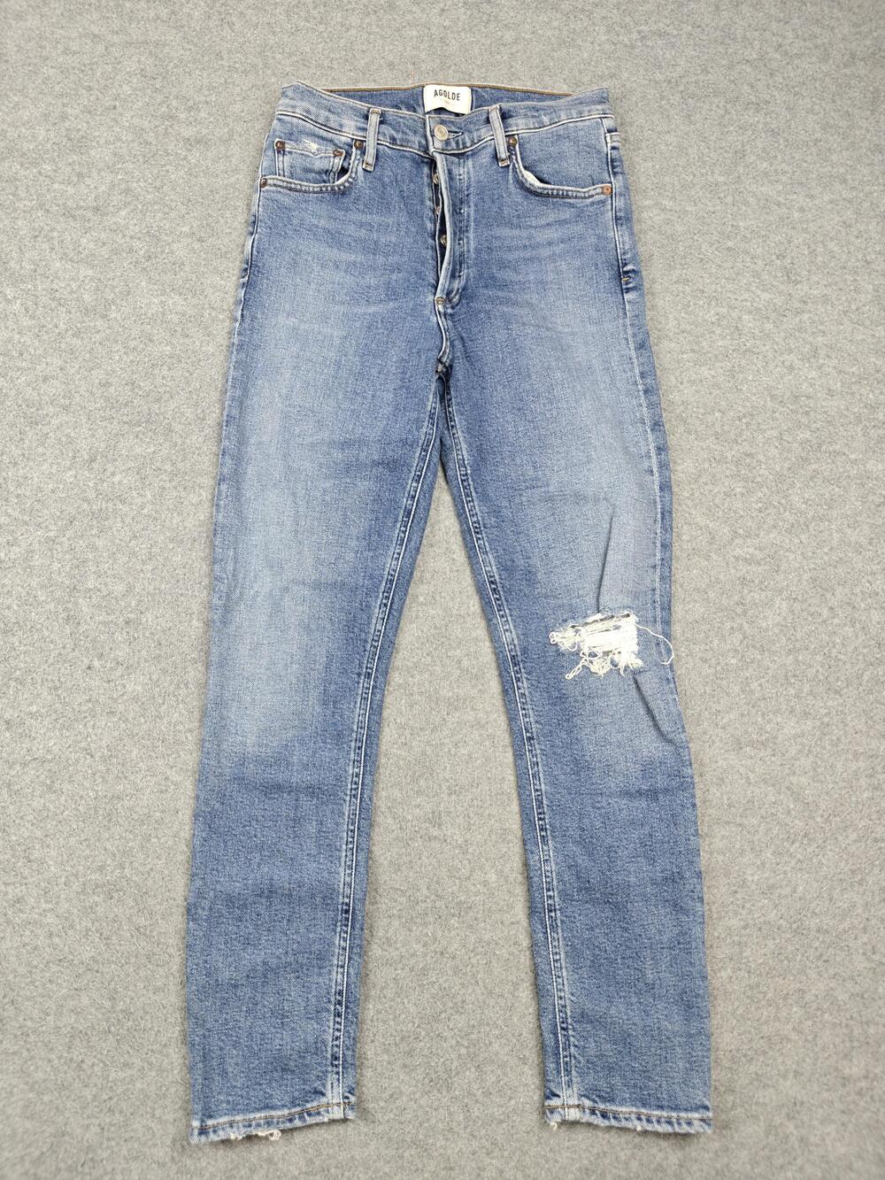 AGOLDE Jeans Womens 26 Blue Light Wash Skinny High Rise Nico A093C-1256
